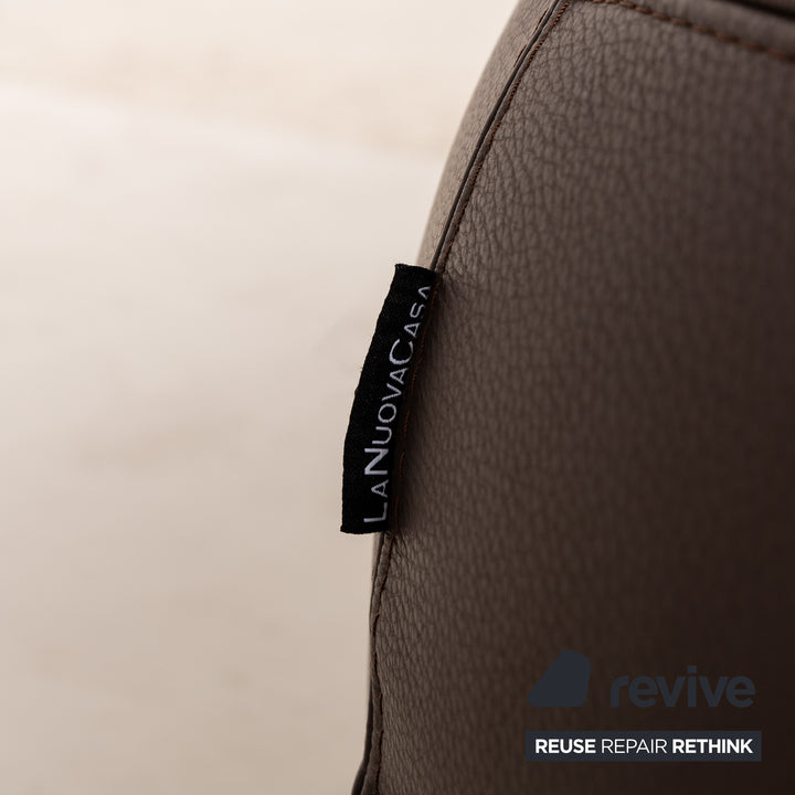 La Nuova Casa States Leather Set Brown Lounge Stool