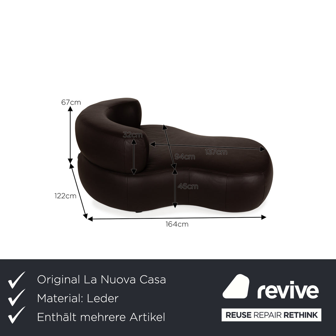 La Nuova Casa States Leather Set Brown Lounge Stool