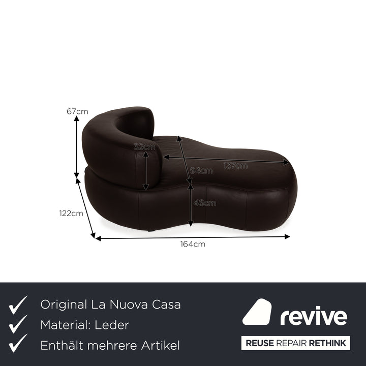 La Nuova Casa States Leather Set Brown Lounge Stool