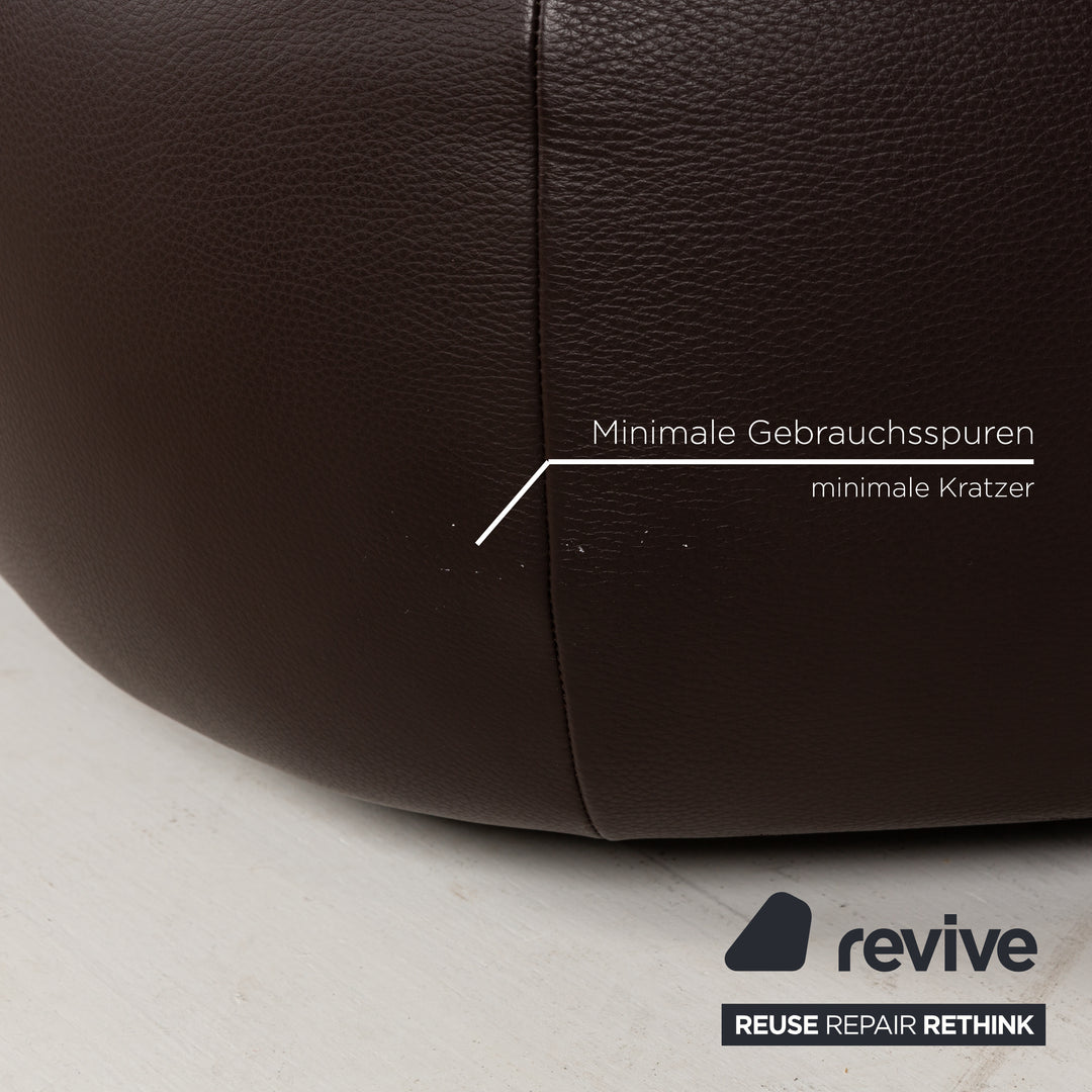 La Nuova Casa States Leather Set Brown Lounge Stool