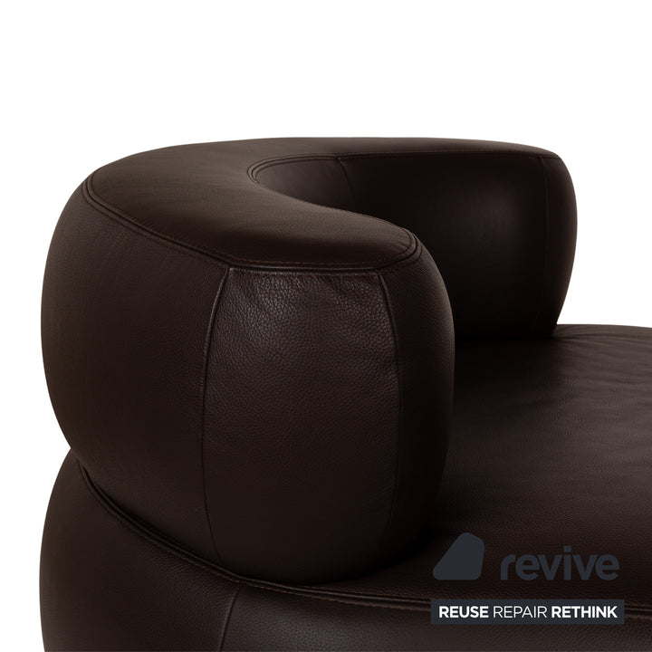 La Nuova Casa States Leather Set Brown Lounge Stool
