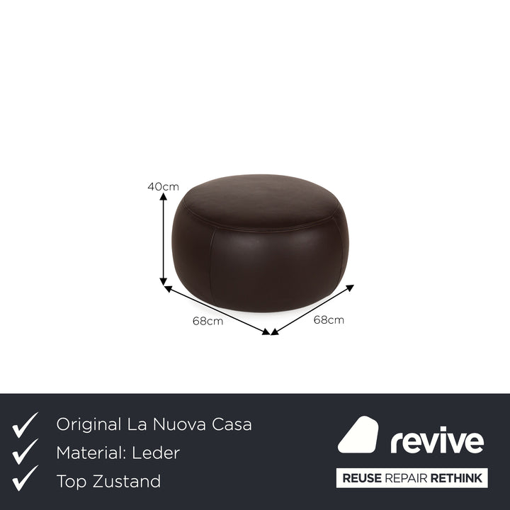 La Nuova Casa States Leather Stool Brown