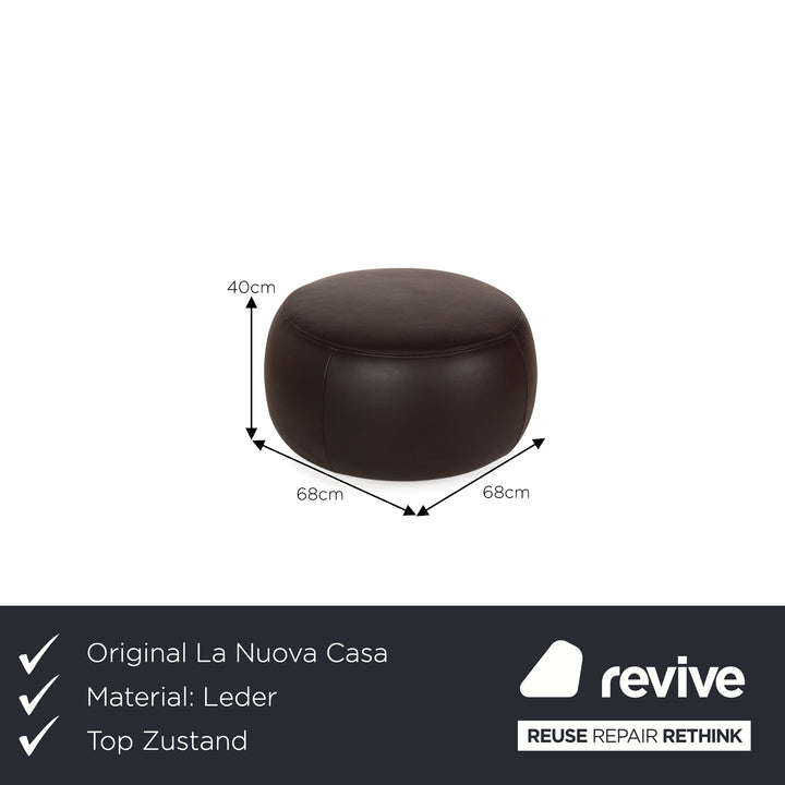 La Nuova Casa States Leather Stool Brown