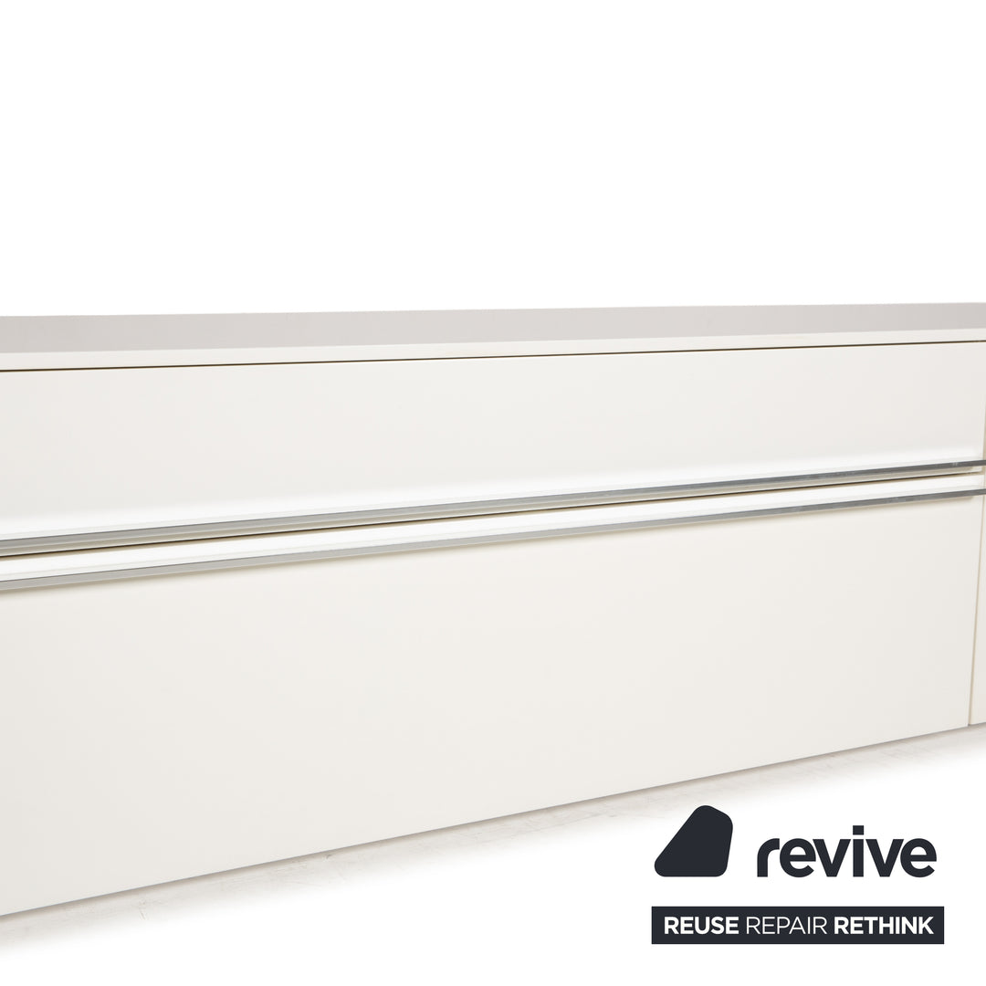 La Nuova Casa Tamigi Holz Sideboard Weiß Creme Hochglanz Lowboard