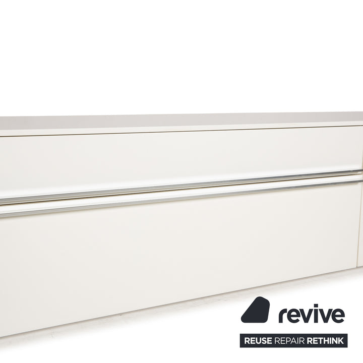 La Nuova Casa Tamigi Holz Sideboard Weiß Creme Hochglanz Lowboard