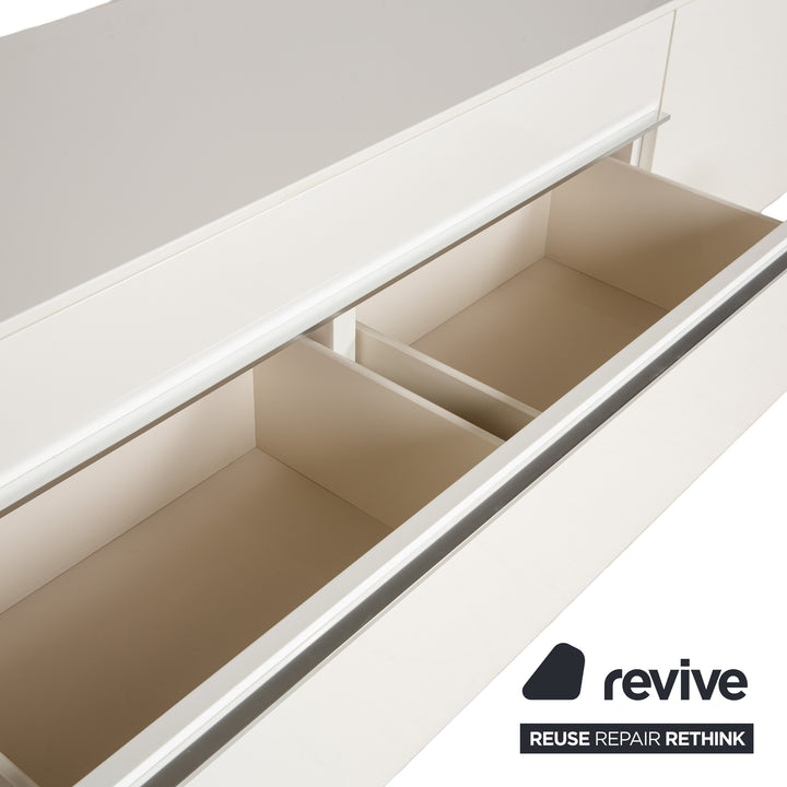 La Nuova Casa Tamigi Holz Sideboard Weiß Creme Hochglanz Lowboard