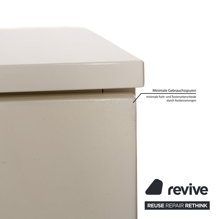 La Nuova Casa Tamigi Holz Sideboard Weiß Creme Hochglanz Lowboard