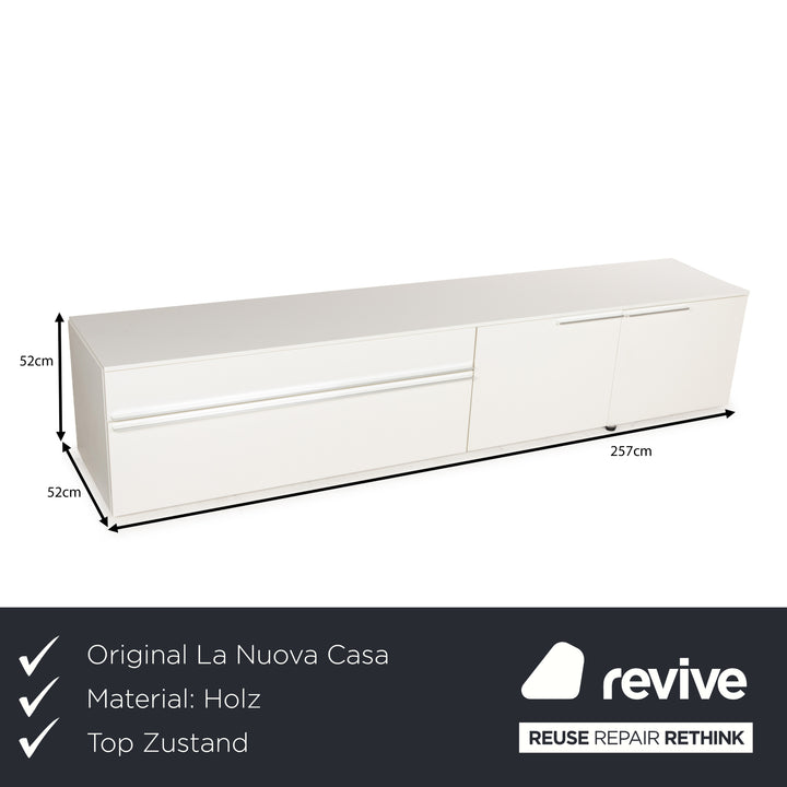 La Nuova Casa Tamigi Holz Sideboard Weiß Creme Hochglanz Lowboard