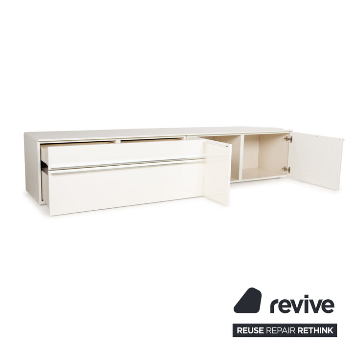 La Nuova Casa Tamigi Holz Sideboard Weiß Creme Hochglanz Lowboard