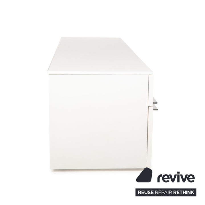 La Nuova Casa Tamigi Holz Sideboard Weiß Creme Hochglanz Lowboard