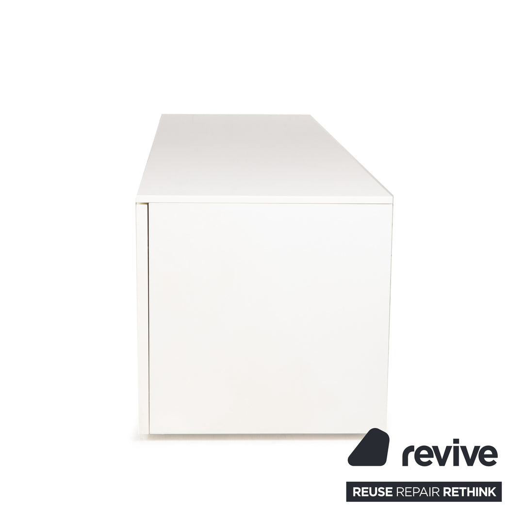 La Nuova Casa Tamigi Holz Sideboard Weiß Creme Hochglanz Lowboard