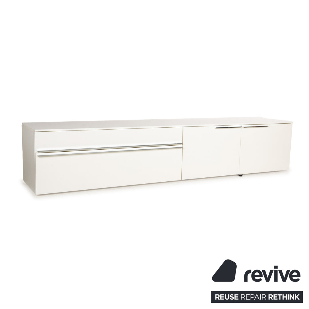 La Nuova Casa Tamigi Holz Sideboard Weiß Creme Hochglanz Lowboard