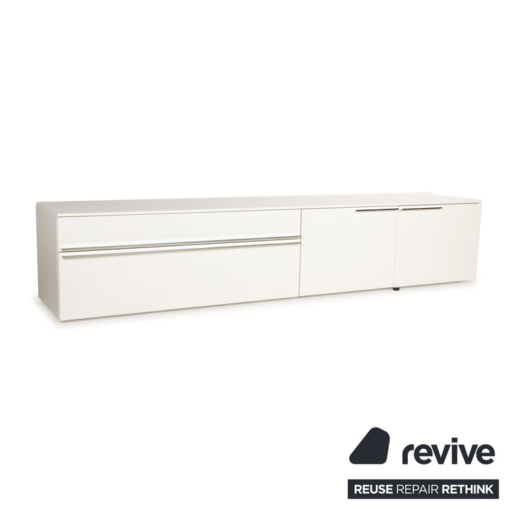 La Nuova Casa Tamigi Holz Sideboard Weiß Creme Hochglanz Lowboard