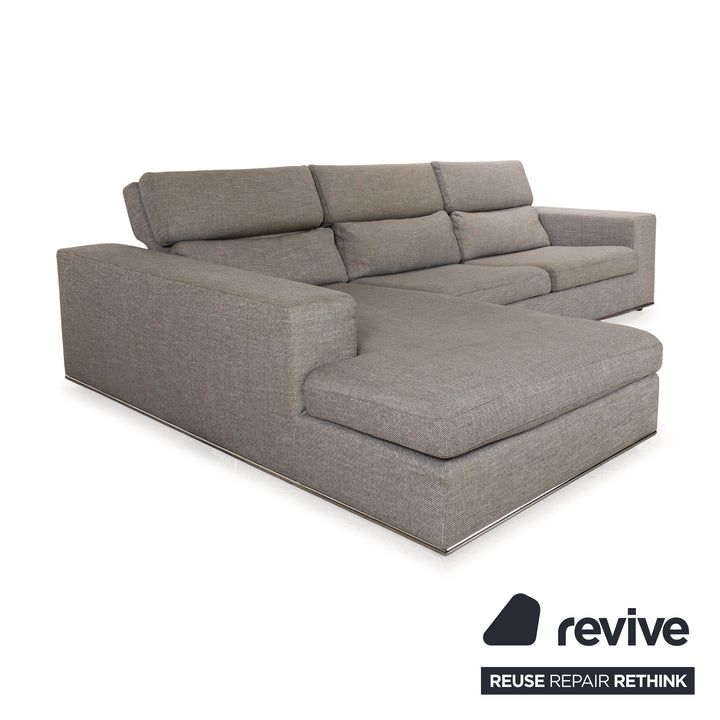 La Nuova Casa Toronto Fabric Corner Sofa Recamiere Left Grey Sofa Couch