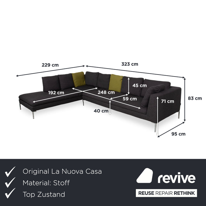 La Nuova Casa Stoff Ecksofa Grau Sofa Couch