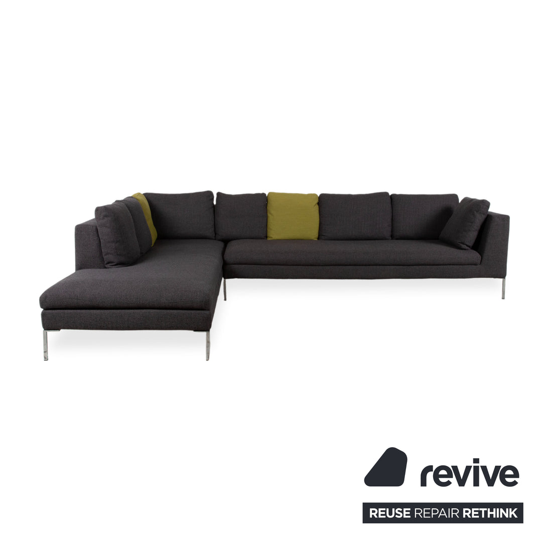 La Nuova Case Stoff Ecksofa Grau Sofa Couch