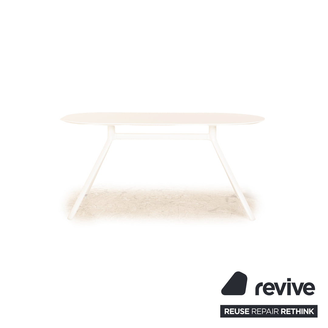 La Palma Fork wooden dining table white laminate top 160 x 74 x 80 cm