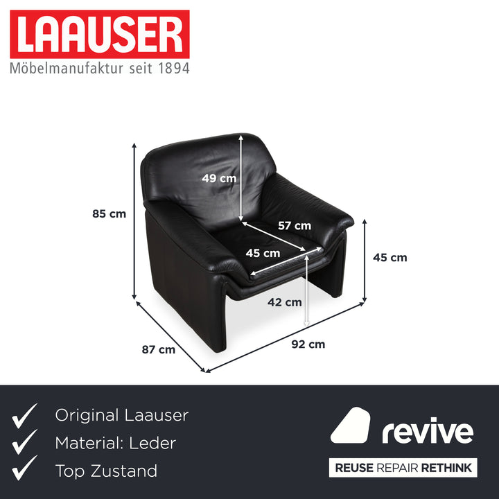 Laauser Atlanta Sessel Leder Schwarz