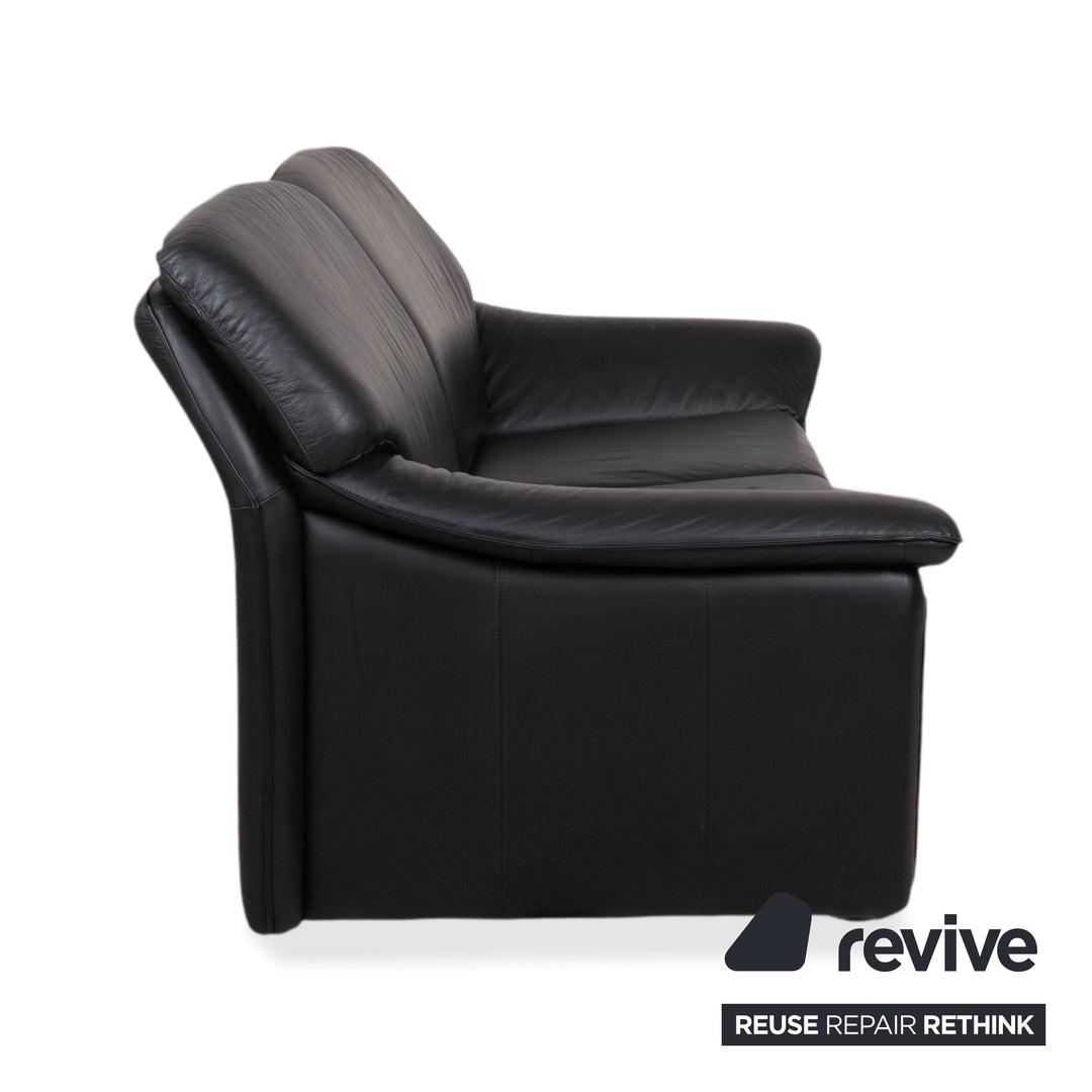 Laauser Atlanta Designer Leder Sofa Schwarz Zweisitzer Couch
