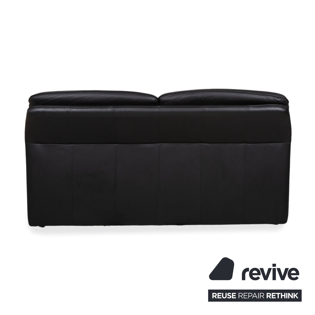 Laauser Atlanta Designer Leder Sofa Schwarz Zweisitzer Couch