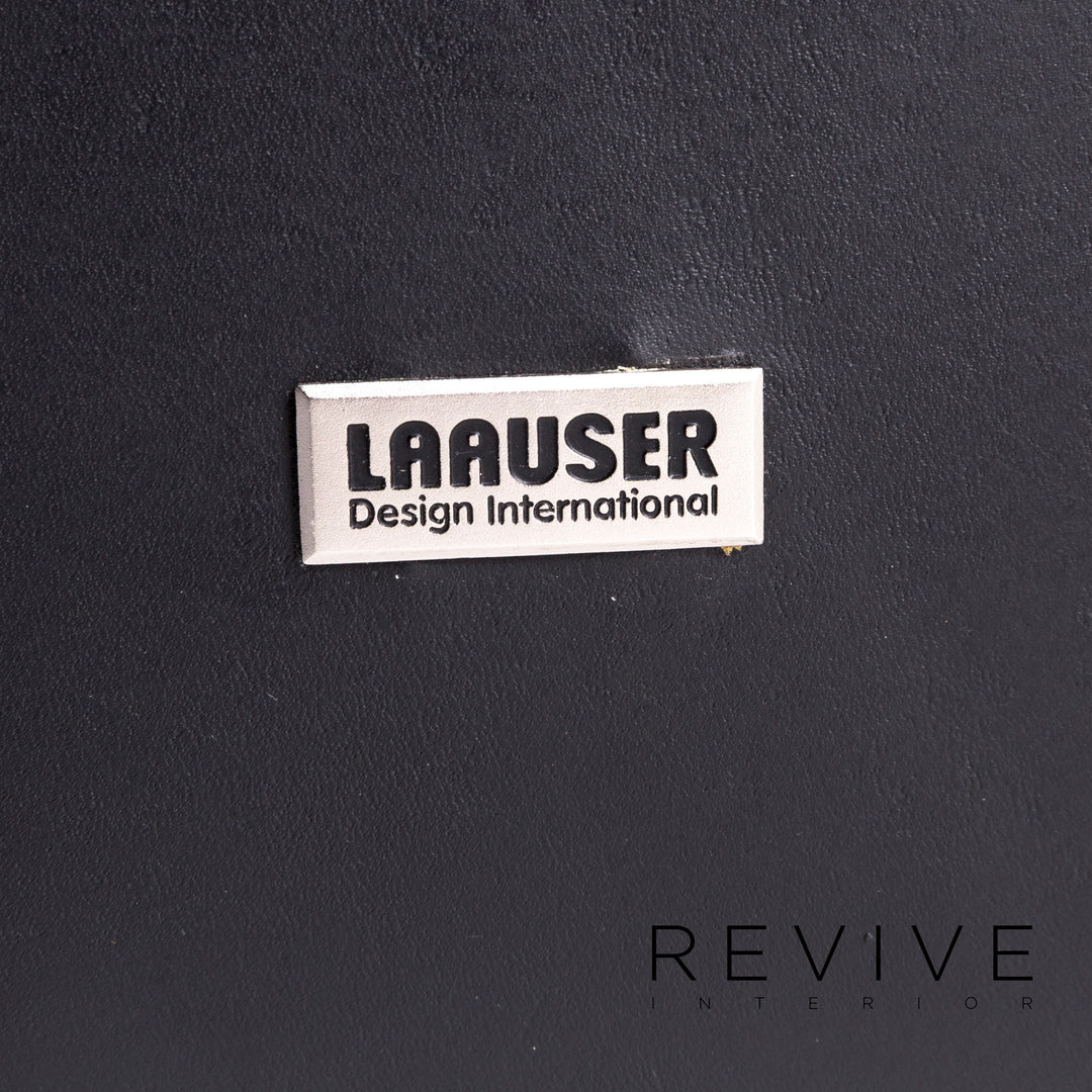 Laauser Atlanta Designer Leather Sofa Black Two-Seater Couch #9552