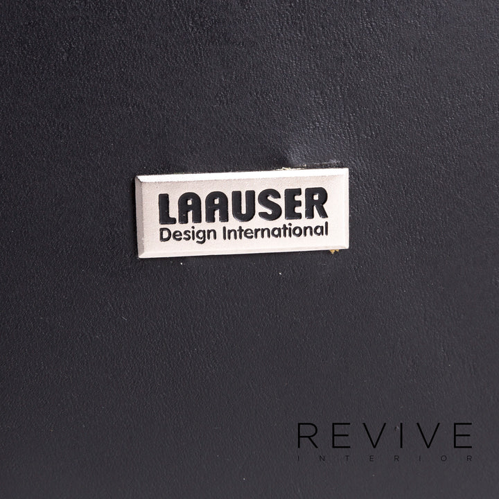 Laauser Atlanta Designer Leather Sofa Black Two-Seater Couch #9552