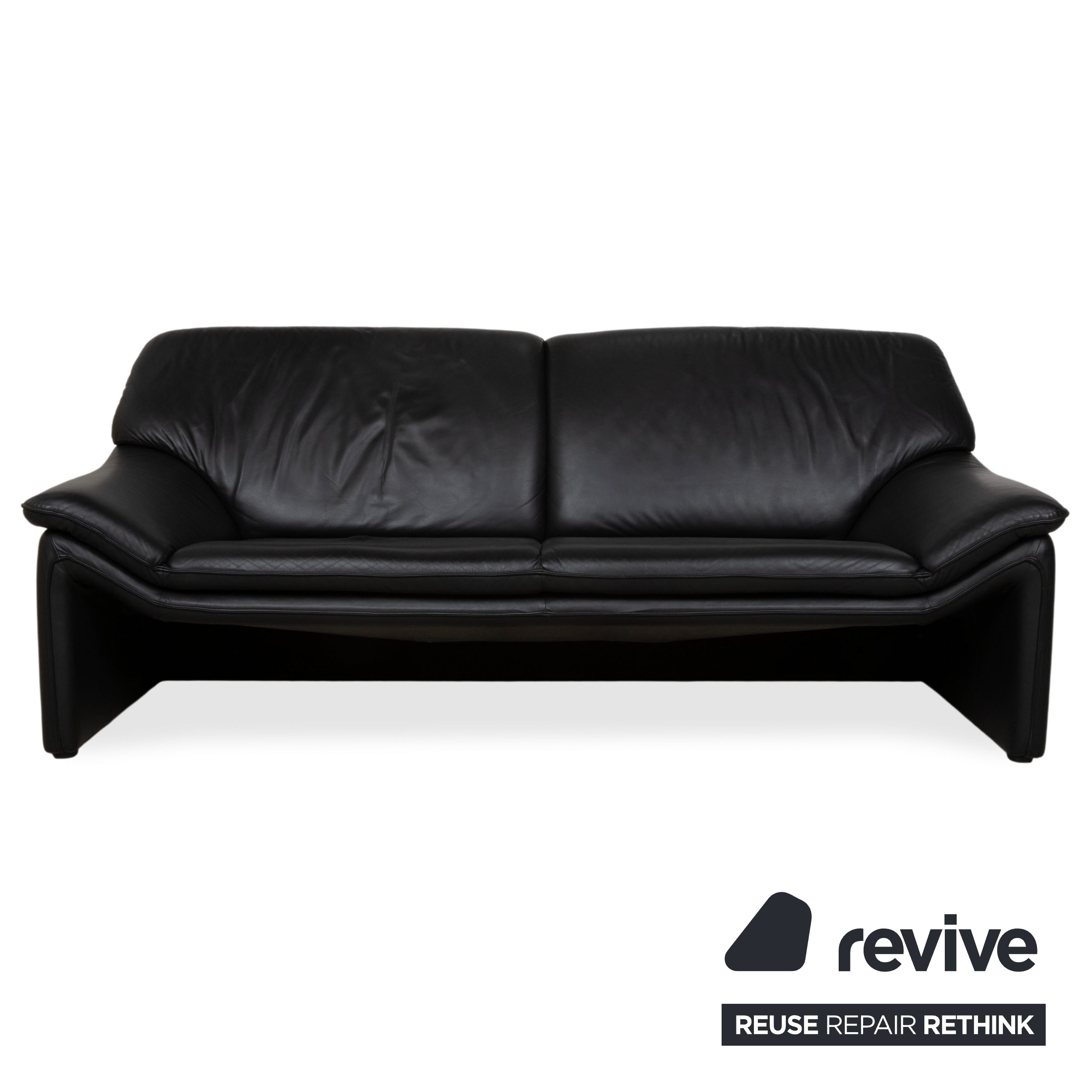 Laauser Atlanta Sofa Set Designer Leather Sofa Black Two-seater Three-seater Couch