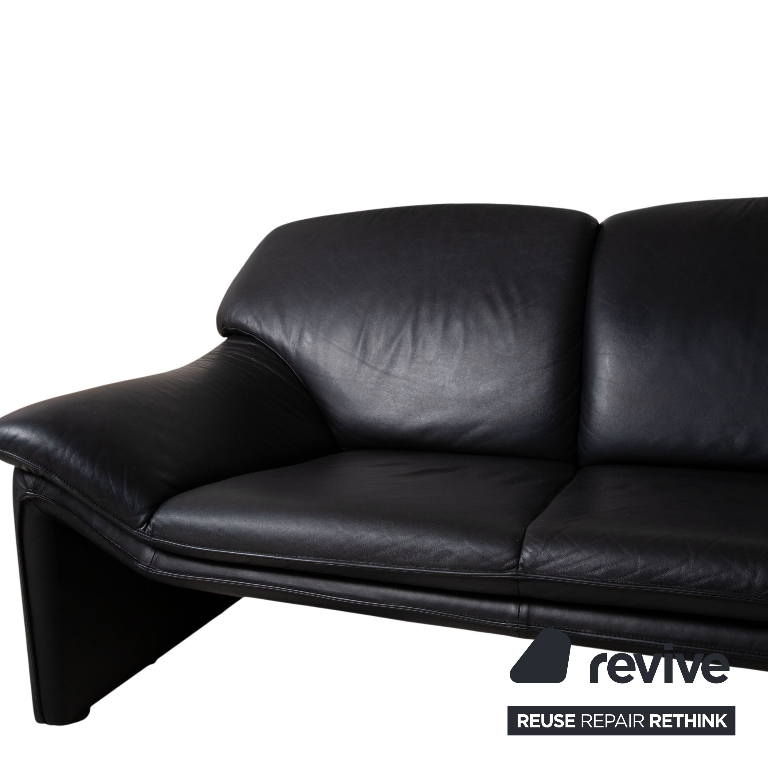 Laauser Atlanta Sofa Set Designer Leather Sofa Black Two-seater Three-seater Couch
