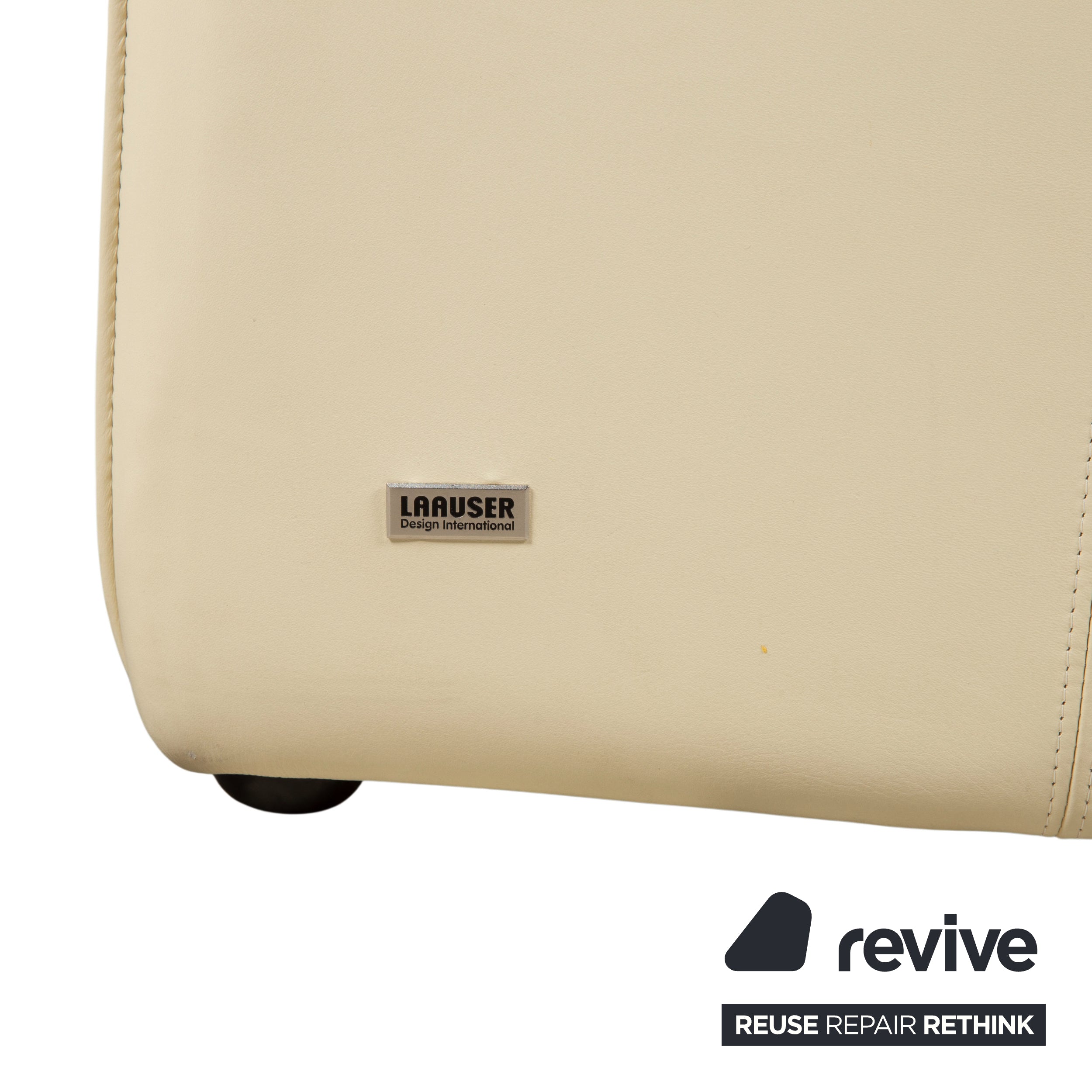 Laauser Atlanta leather suite three-seater armchair beige cream sofa couch