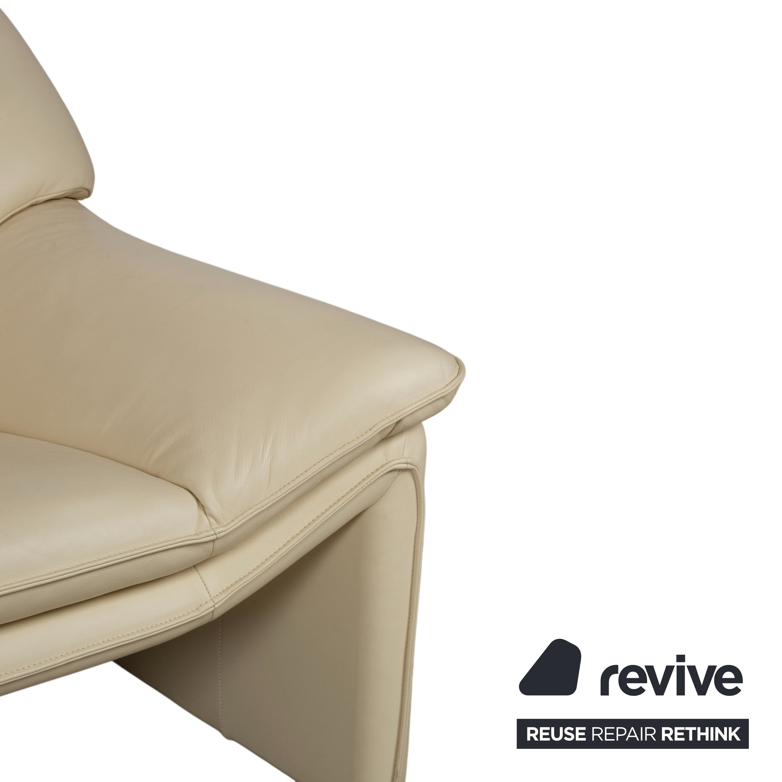 Laauser Atlanta leather suite three-seater armchair beige cream sofa couch