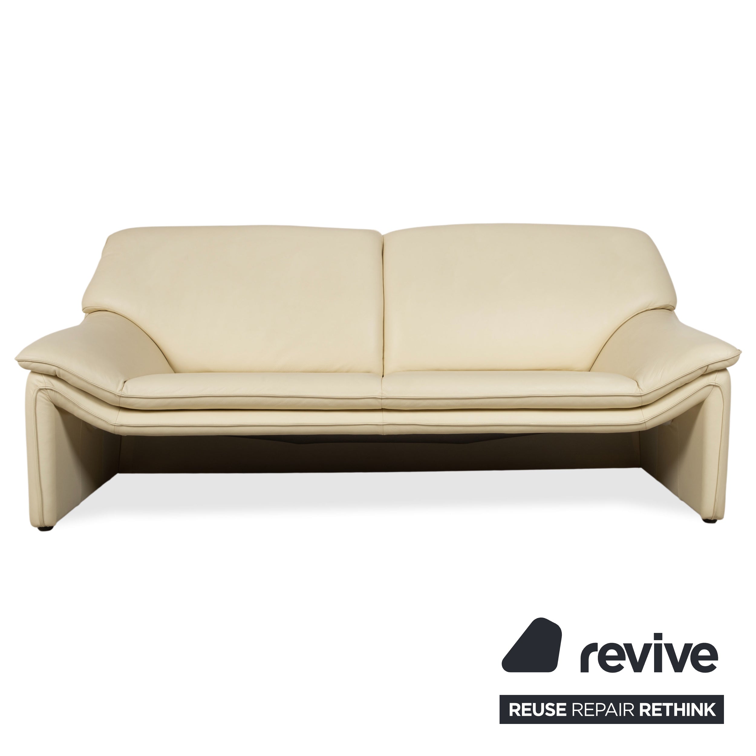 Laauser Atlanta leather suite three-seater armchair beige cream sofa couch