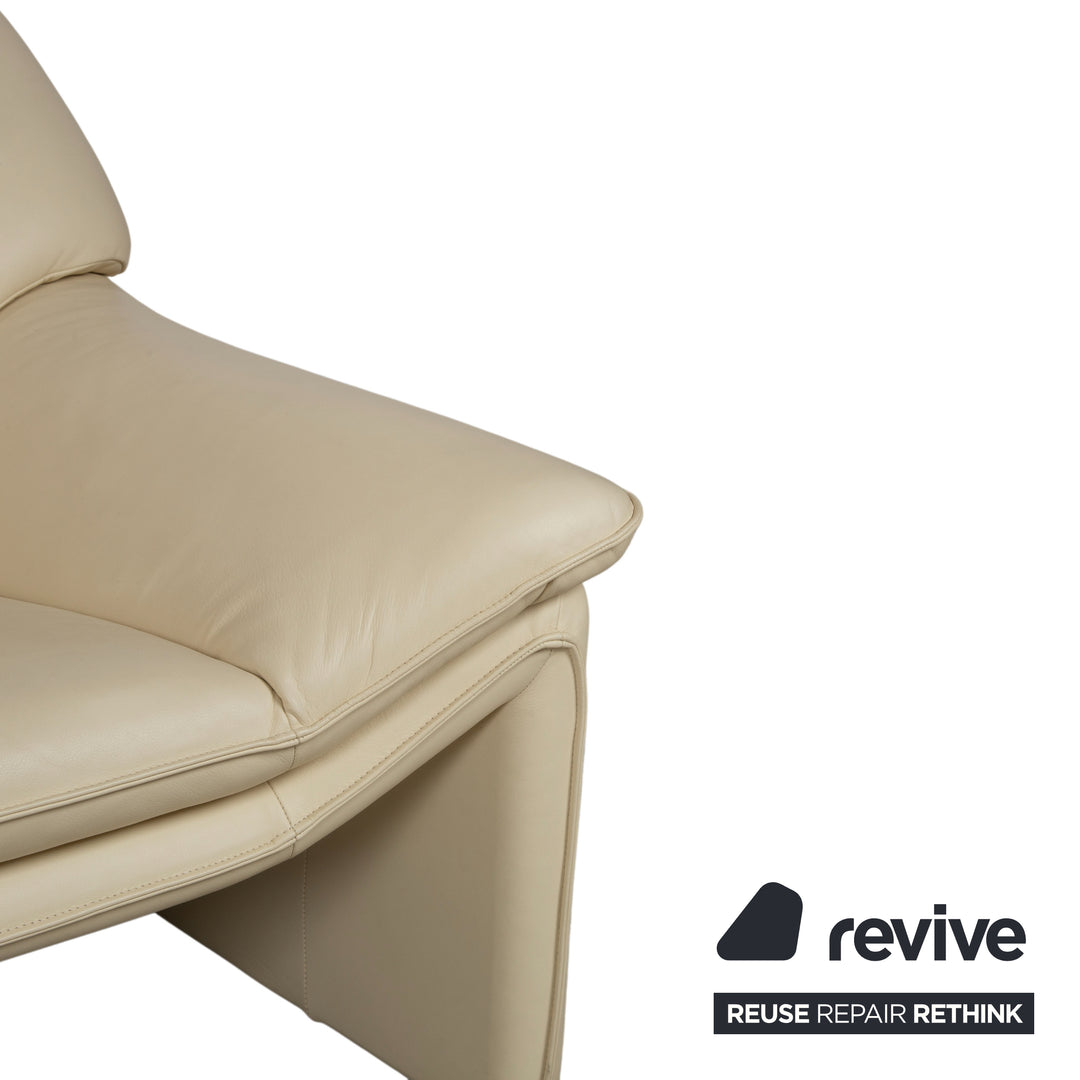 Laauser Atlanta Leder Dreisitzer Beige Creme Sofa Couch