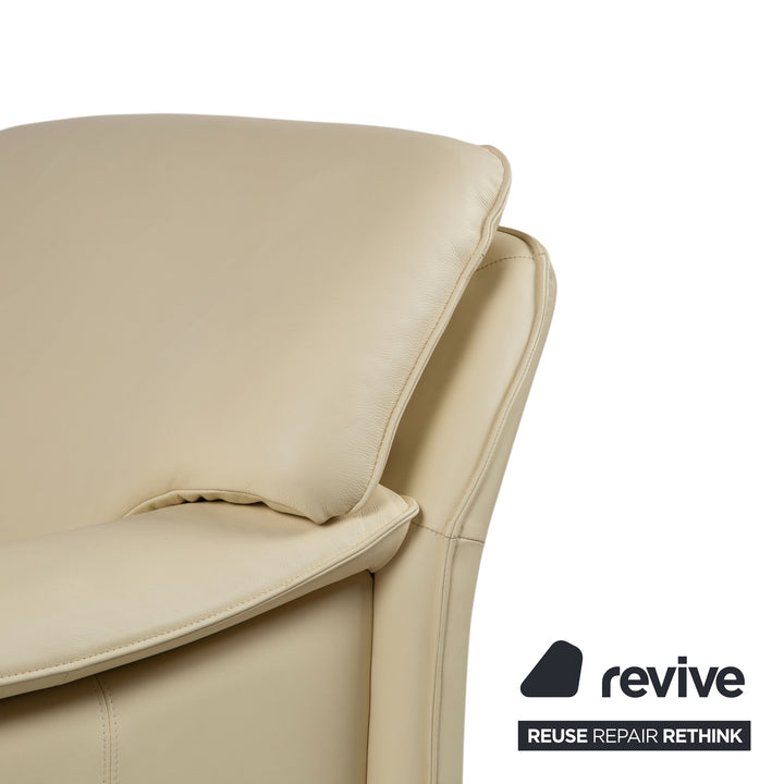 Laauser Atlanta Leder Dreisitzer Beige Creme Sofa Couch