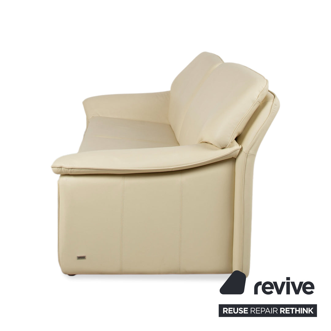 Laauser Atlanta Leder Dreisitzer Beige Creme Sofa Couch