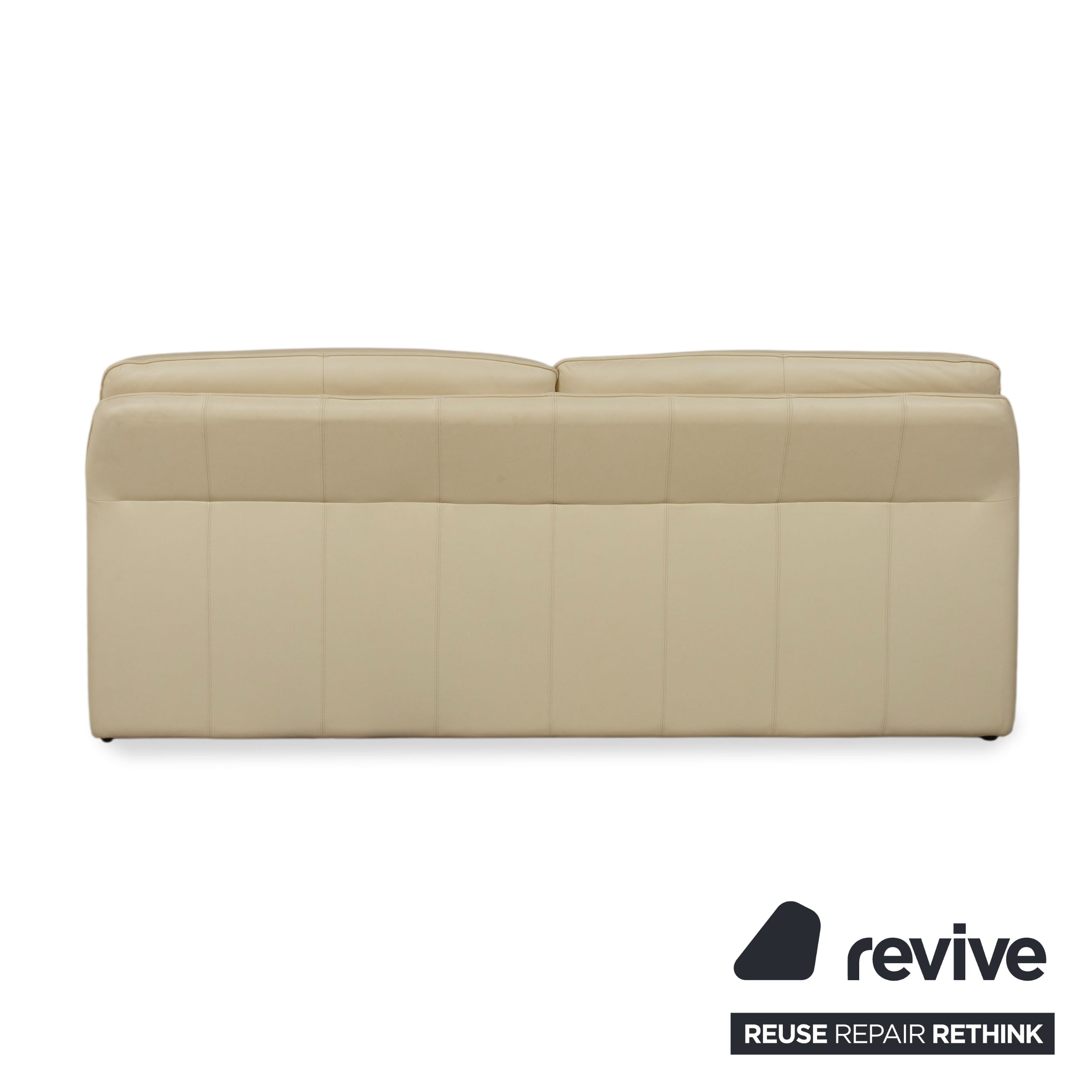 Laauser Atlanta Leather Three-Seater Sofa Beige Cream