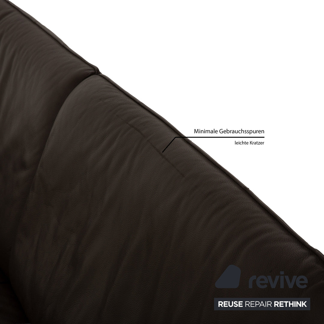 Laauser Atlanta Leder Dreisitzer Braun Sofa Couch