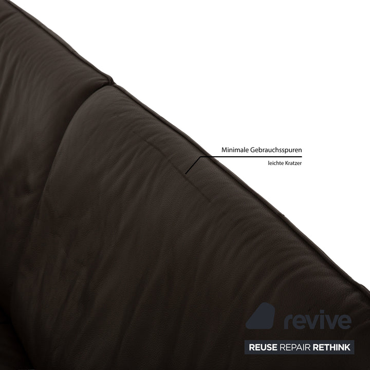 Laauser Atlanta Leder Dreisitzer Braun Sofa Couch