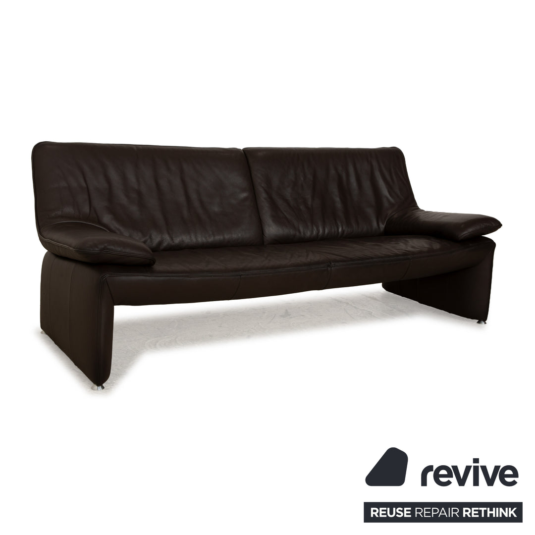 Laauser Atlanta Leder Dreisitzer Braun Sofa Couch