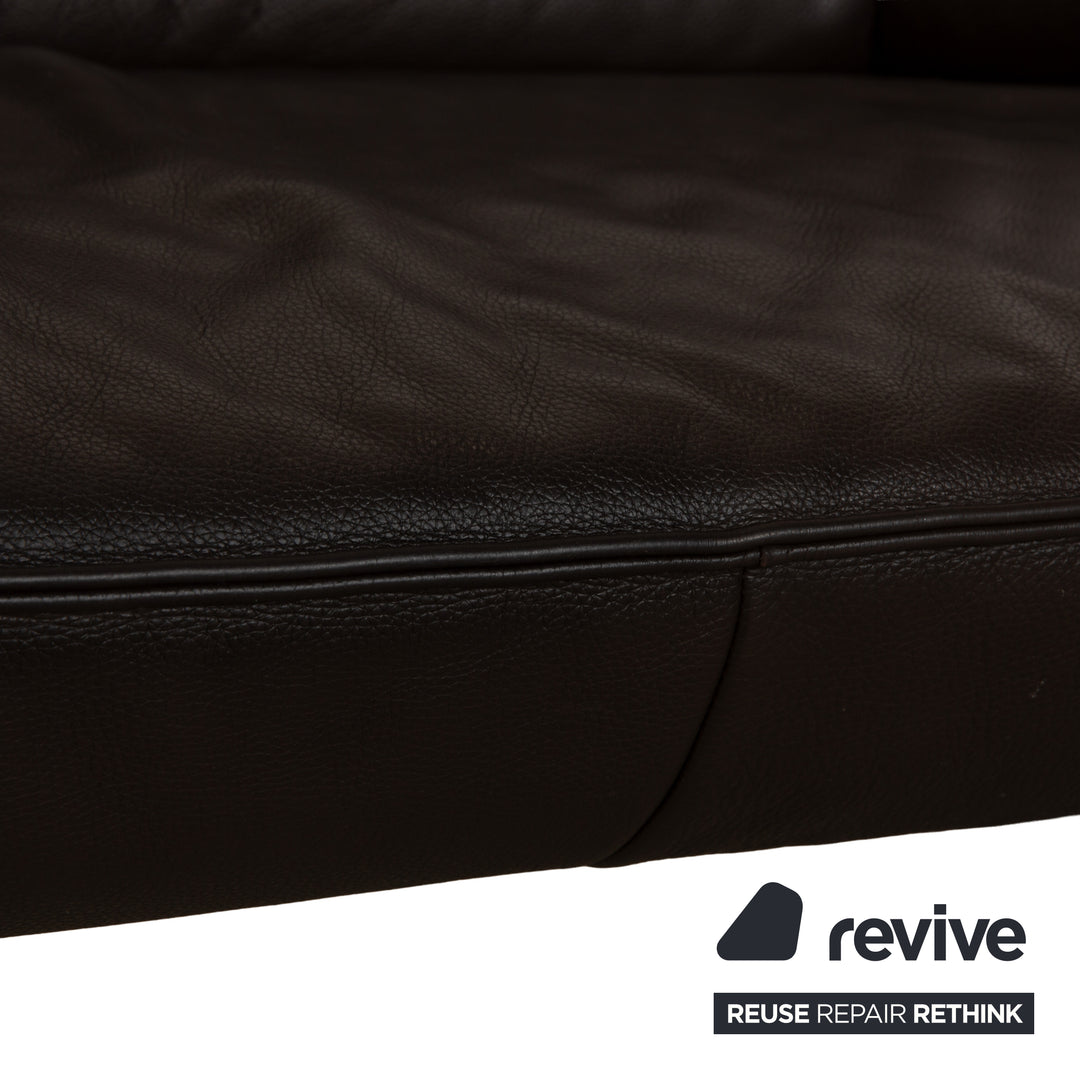 Laauser Atlanta Leder Dreisitzer Braun Sofa Couch