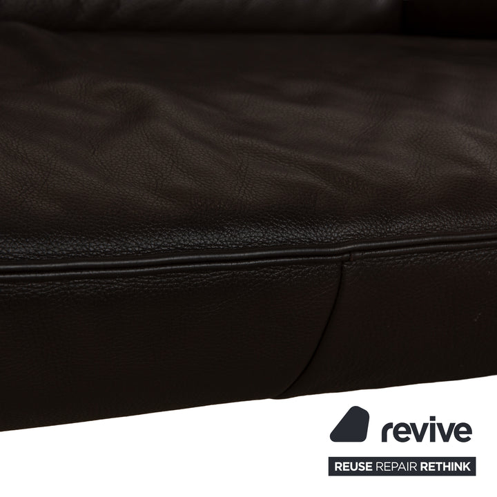 Laauser Atlanta Leder Dreisitzer Braun Sofa Couch