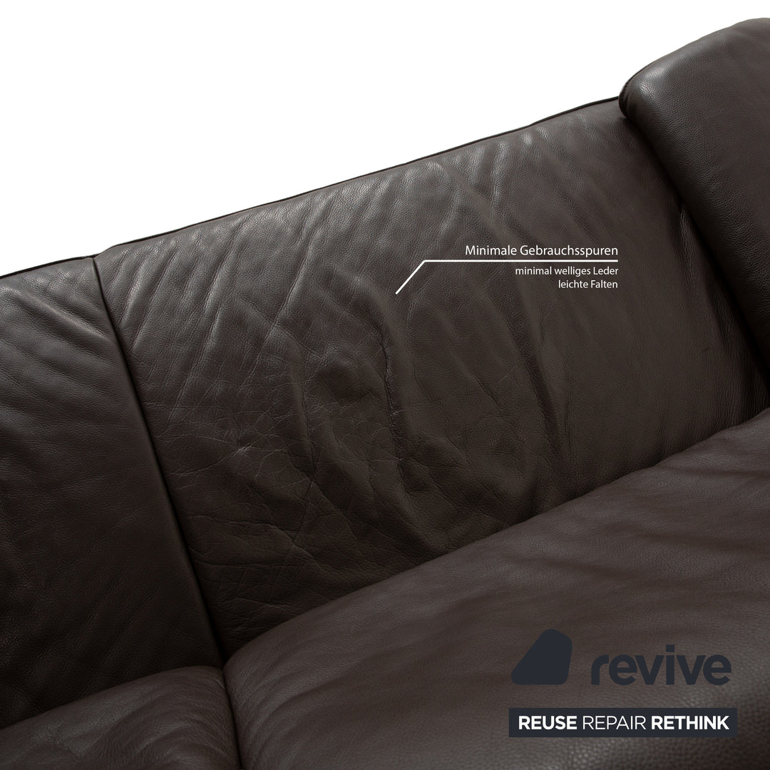 Laauser Atlanta Leder Dreisitzer Braun Sofa Couch