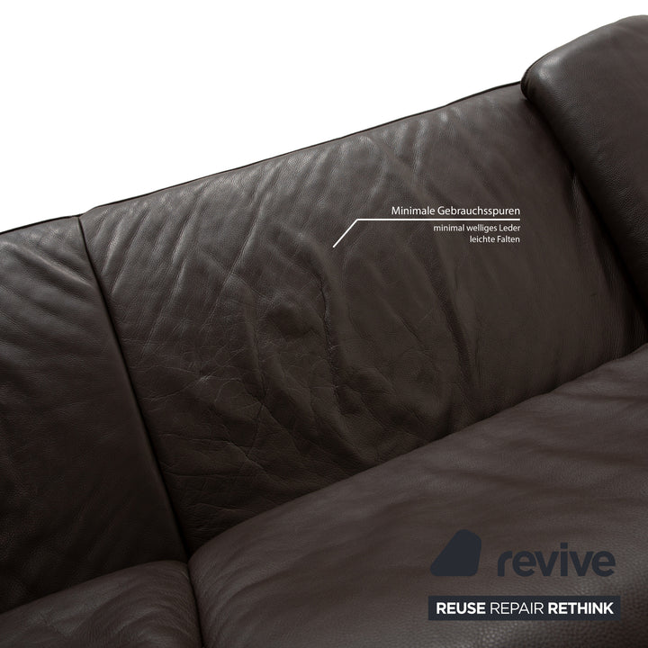 Laauser Atlanta Leder Dreisitzer Braun Sofa Couch