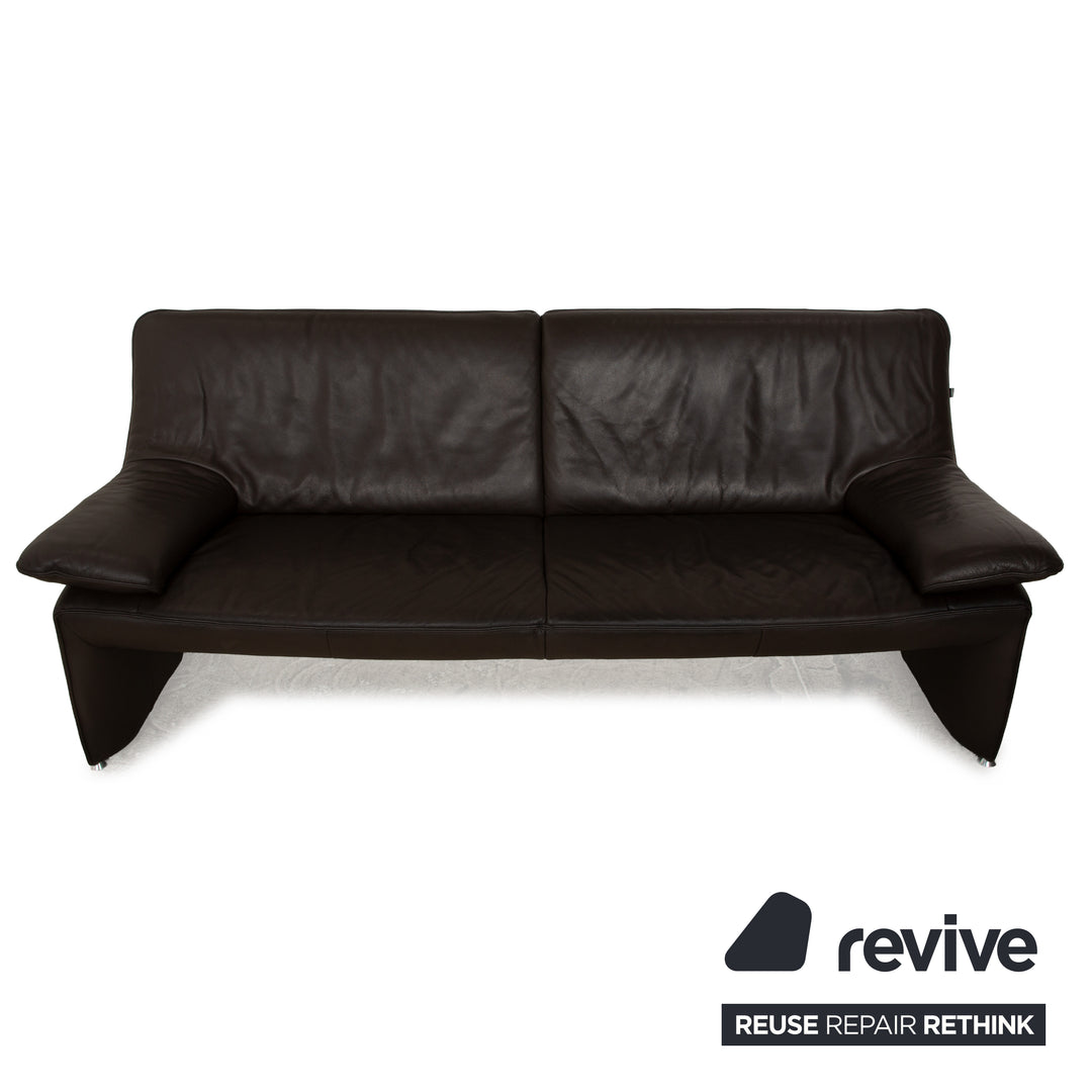 Laauser Atlanta Leder Dreisitzer Braun Sofa Couch