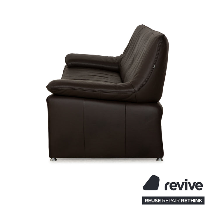 Laauser Atlanta Leder Dreisitzer Braun Sofa Couch