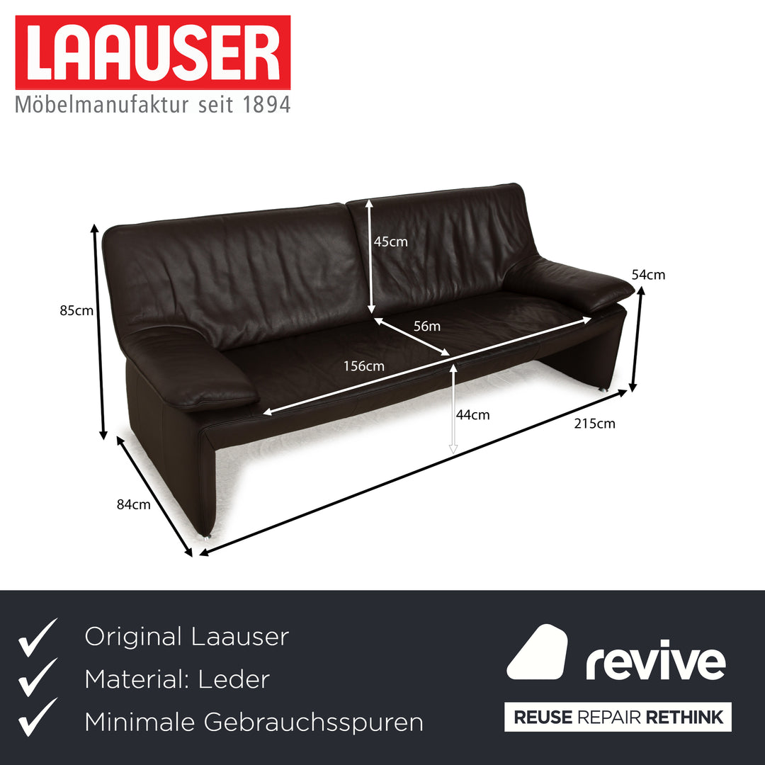 Laauser Atlanta Leder Dreisitzer Braun Sofa Couch