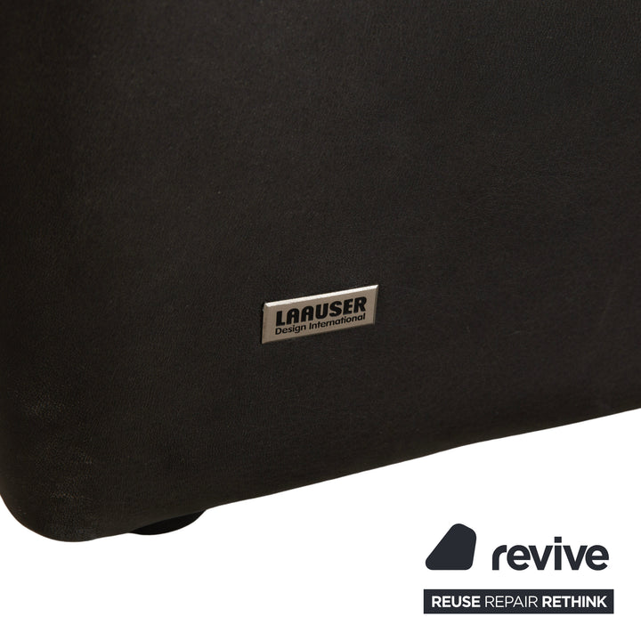 Canapé trois places en cuir Laauser Atlanta, gris foncé, noir, ardoise et anthracite.