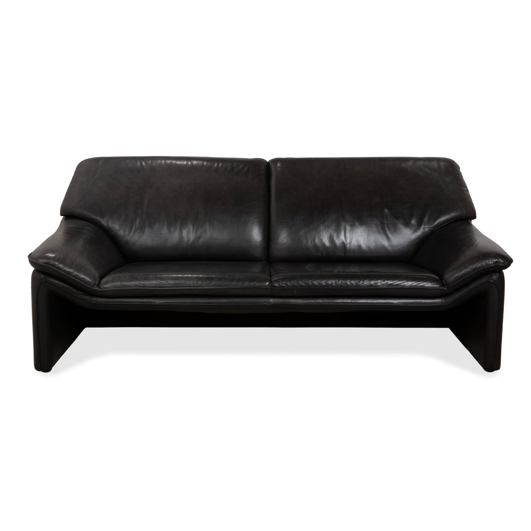 Laauser Atlanta Leder Dreisitzer Dunkelgrau Schwarz Schiefer Anthrazit Sofa Couch