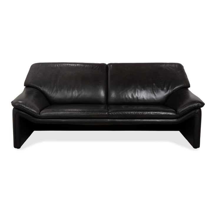 Laauser Atlanta Leder Dreisitzer Dunkelgrau Schwarz Schiefer Anthrazit Sofa Couch