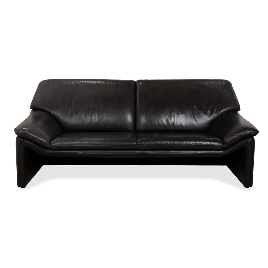 Laauser Atlanta Leder Dreisitzer Dunkelgrau Schwarz Schiefer Anthrazit Sofa Couch