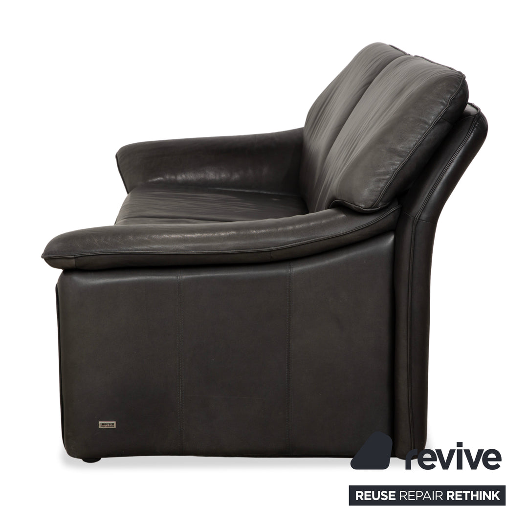 Laauser Atlanta Leder Dreisitzer Dunkelgrau Schwarz Schiefer Anthrazit Sofa Couch